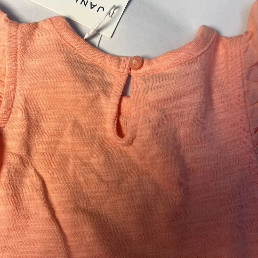 Janie and Jack 100048747 orange eyelet flutter sleeve top size 6-12 months NWT - Picture 8 of 9